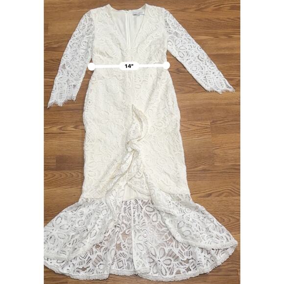 ALEXIS Off white lace midi Nadege Mermaid bride dress size small - Picture 8 of 14